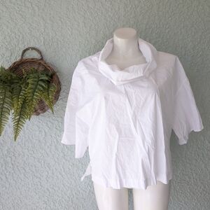 Ozai n ku cowl neck blouse high lowg55 ‎ size L white